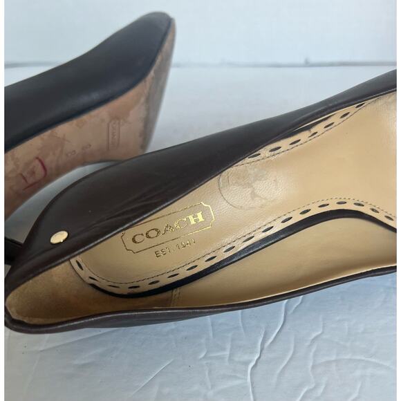 Coach Missy Women's Brown Soft Leather Napa Round Toe Pump Heel Shoes Size 9B - Picture 8 of 10